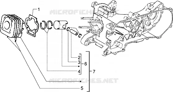 Ens. cylindre-piston-axe de piston (Vehicules avec frein à tambour AR.)