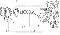 Ens. cylindre-piston-axe de piston (Vehicules avec frein à disque AR.)