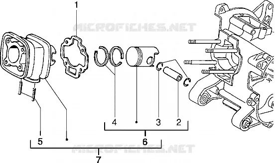 Ens. cylindre-piston-axe de piston (Vehicules avec frein à disque AR.)