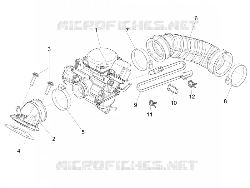 Carburateur complet - Raccord d'admission