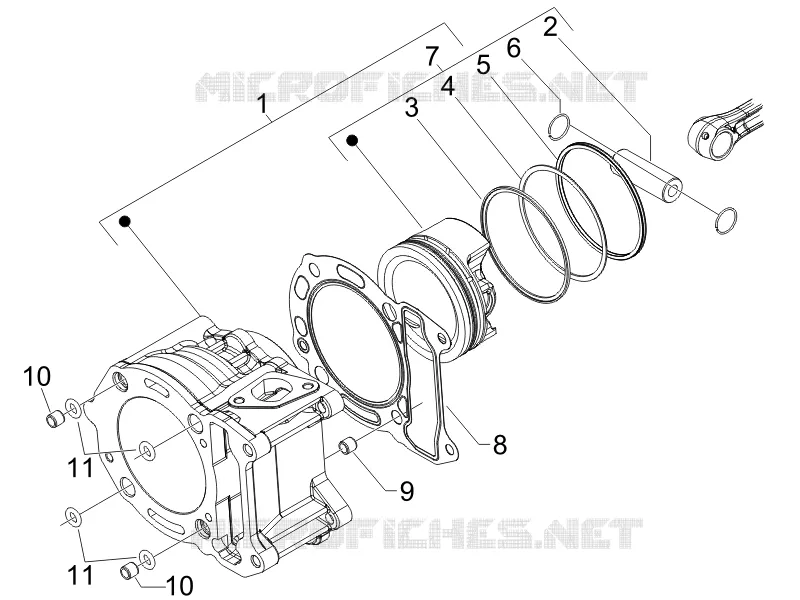 Groupe cylindre-piston-axe