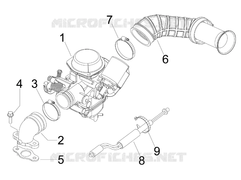 Carburateur complet - Raccord d'admission