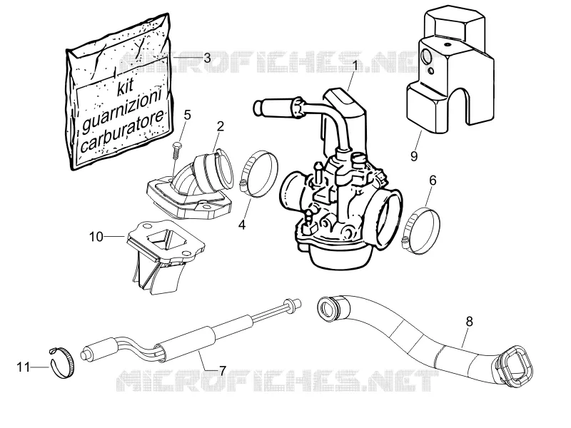 Carburateur complet - Raccord d'admission