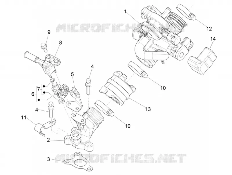 Corps papillon - Injecteur - Raccord d'admission