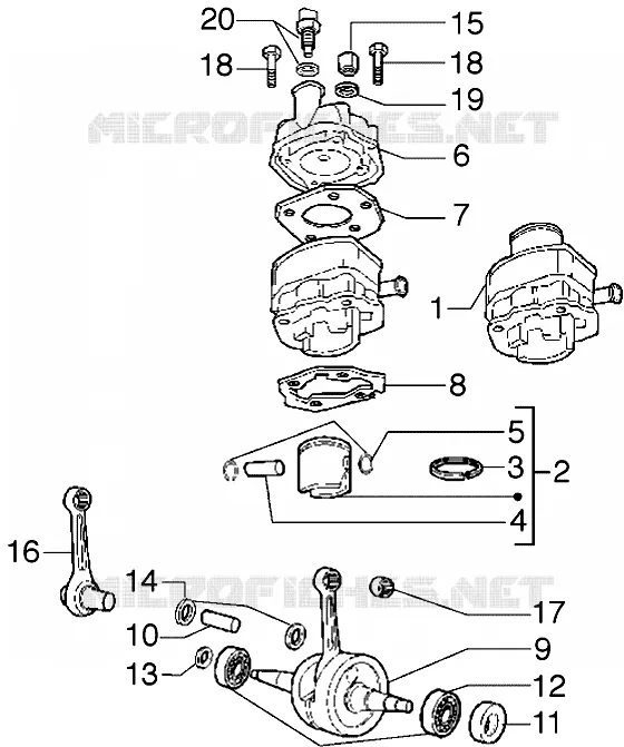 Ensemble cylindre-piston-axe de piston-Vilebrequin