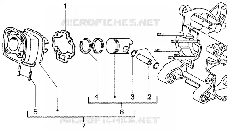 Cylinder-piston-wrist pin, assy