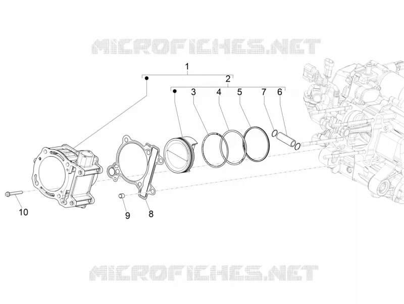 Groupe cylindre-piston-axe