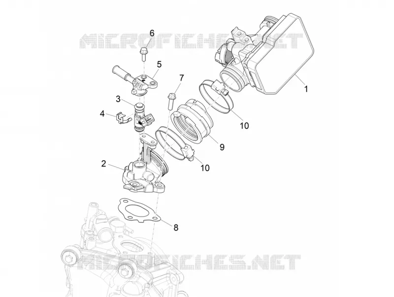 Boitier papillon - Injecteur - Pipe d'admission