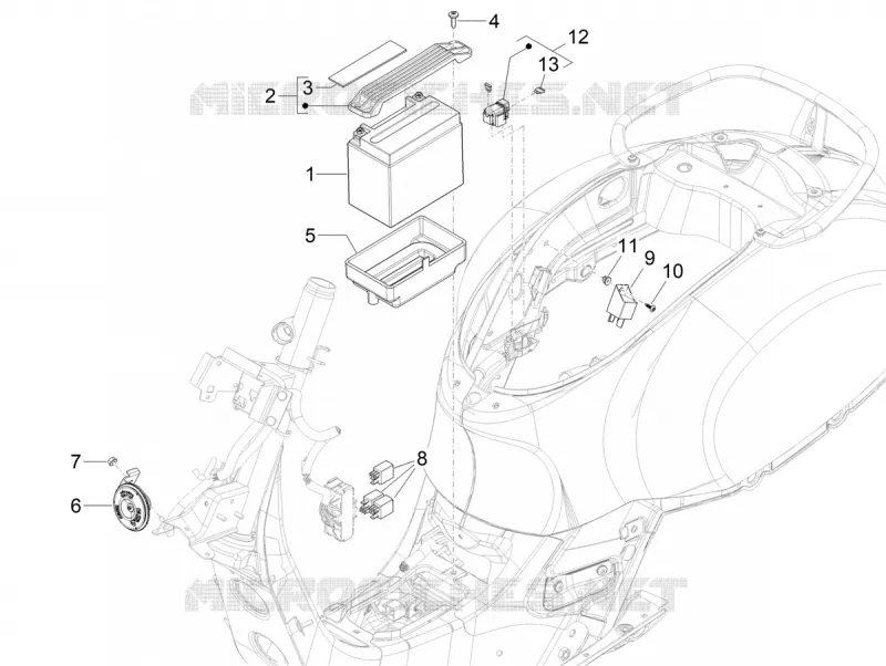 Relais - Batterie - Avertisseur sonore
