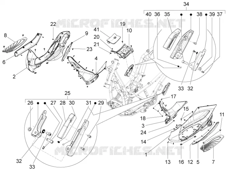 Protection centrale - Repose-pieds