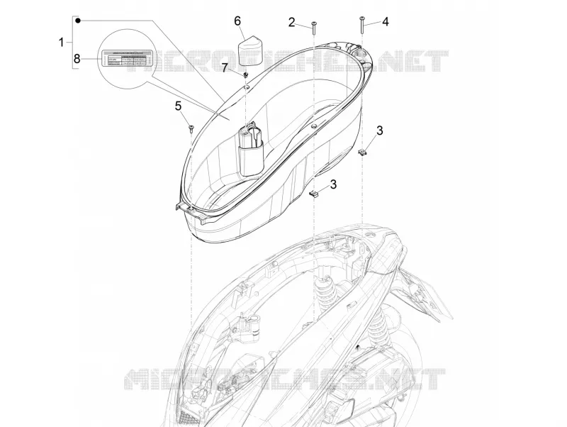 Logement casque - Dessous de selle