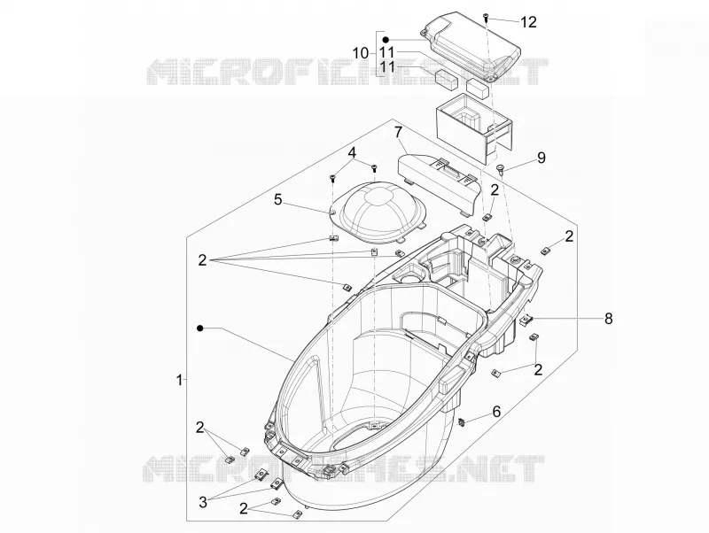 Logement casque - Dessous de selle