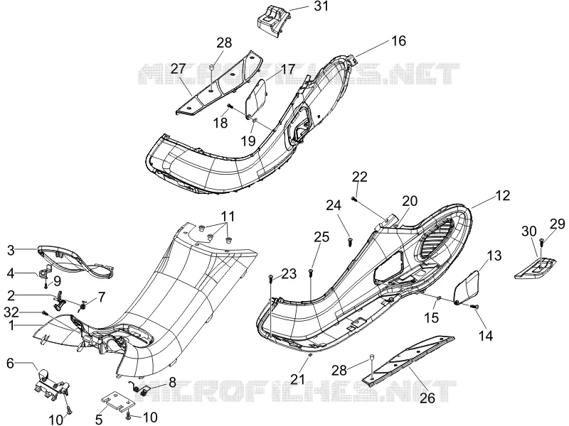 Protection centrale - Repose-pieds