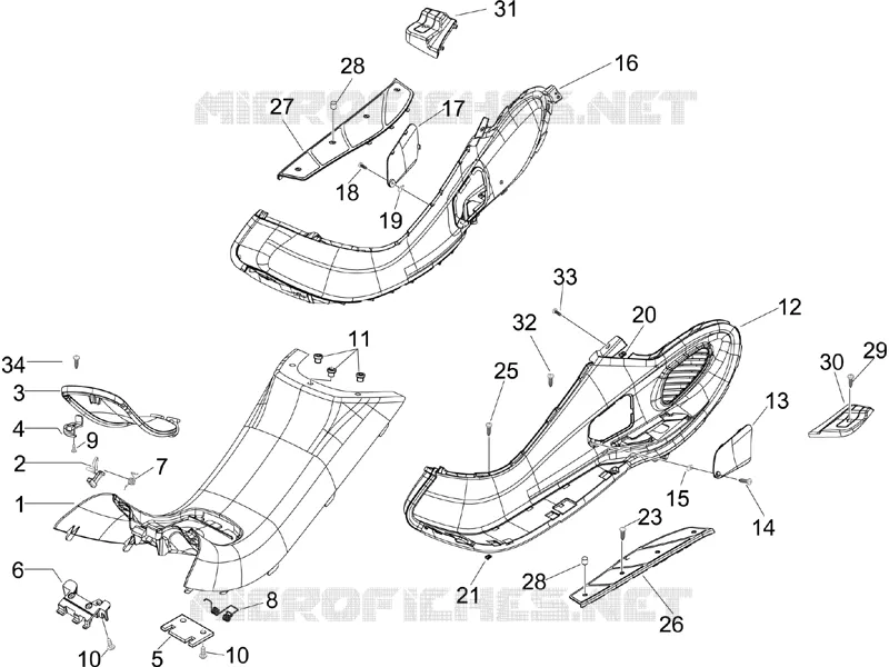 Protection centrale - Repose-pieds
