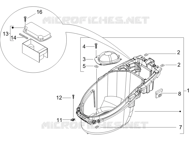Logement casque - Dessous de selle
