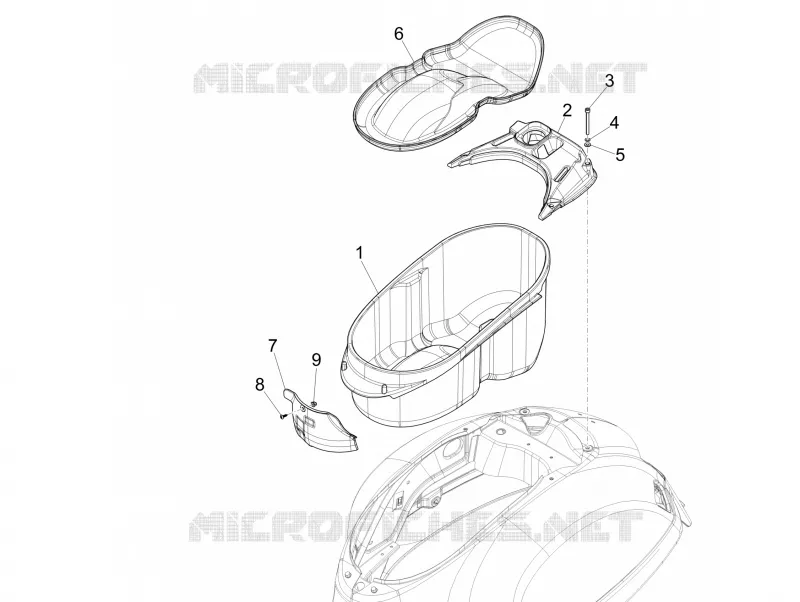 Logement casque - Dessous de selle