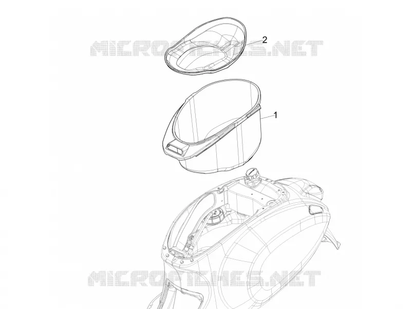 Logement casque - Dessous de selle