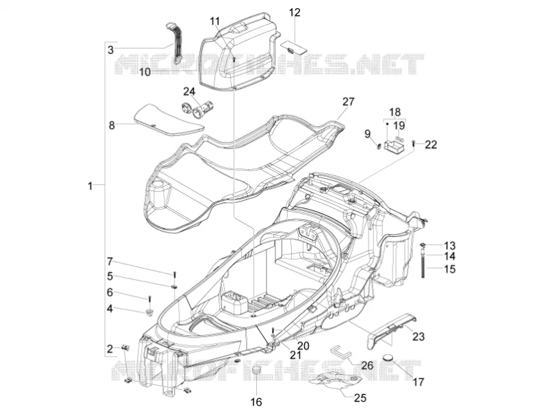 Logement casque - Dessous de selle