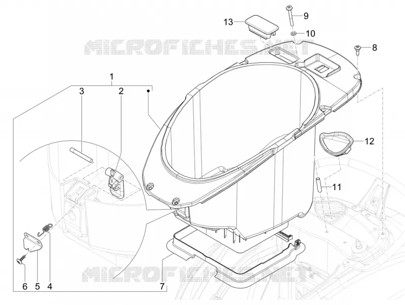Logement casque - Dessous de selle