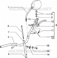 Pieces composant le guidon