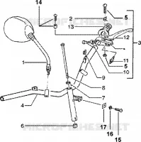 Pieces composant le guidon