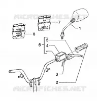 Handlebars component parts (vehicle with rear hub brake)