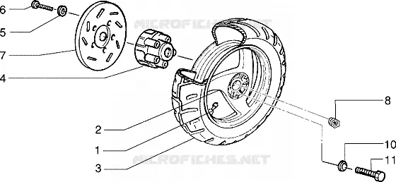 Roue AR. (Vehicules avec frein à disque AR.)