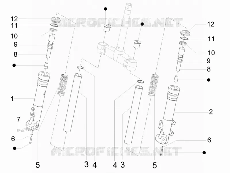 Composants de la fourche (Escorts)