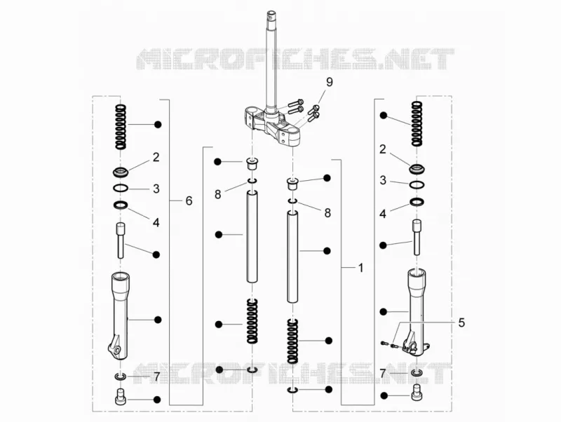 Composants de la fourche (Escorts)