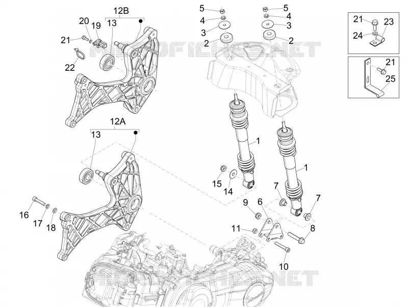 Suspension arrière - Amortisseur/s