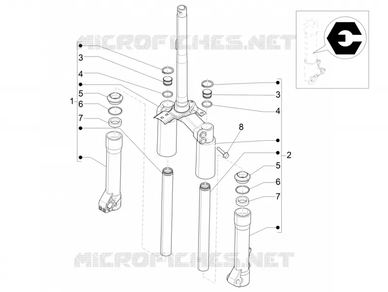 Composants de la fourche (Escorts)