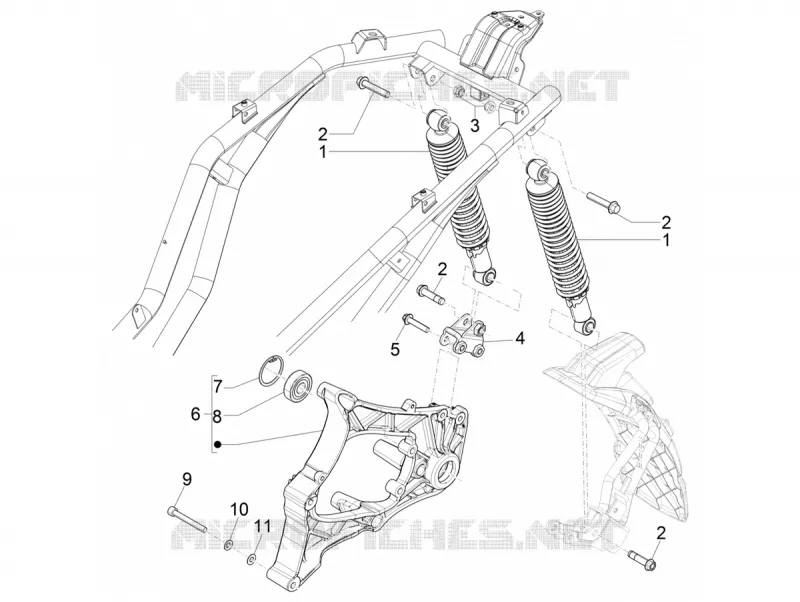 Suspension arrière - Amortisseur/s