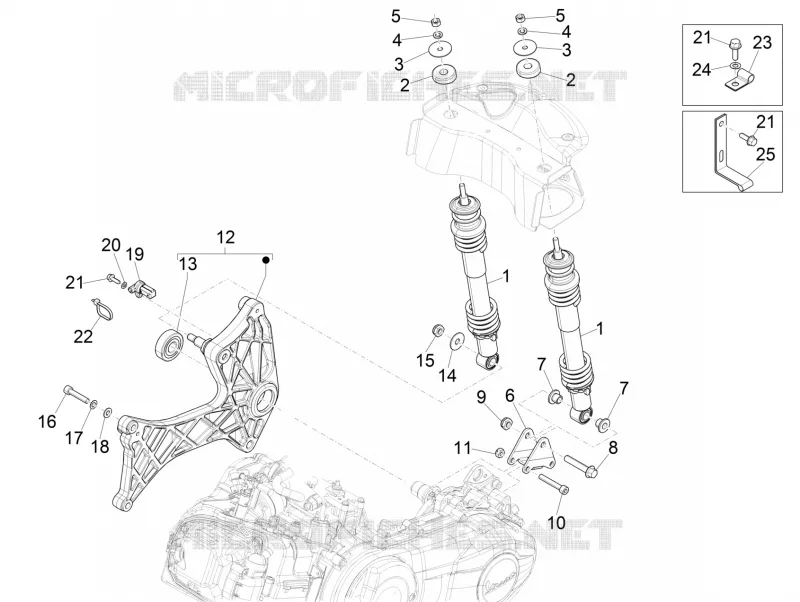 Suspension arrière - Amortisseur/s