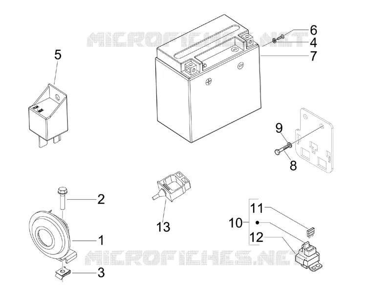 Relais - Batterie - Avertisseur sonore