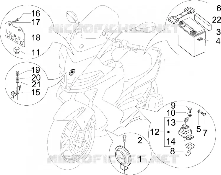 Relais - Batterie - Avertisseur sonore
