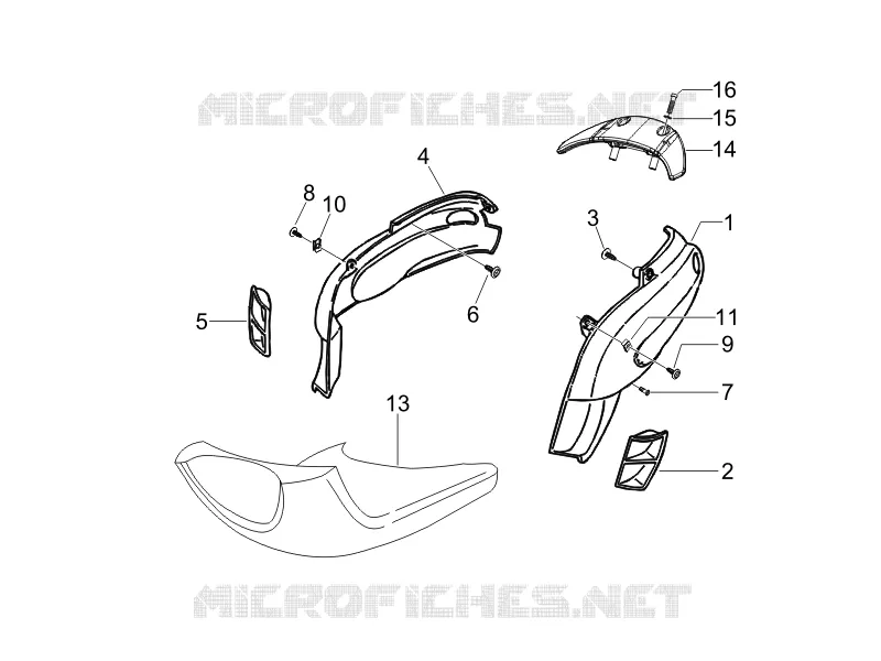 Couvertures laterales - Spoiler GILERA GILERA-SCOOTER 50 STORM 2007  Storm
