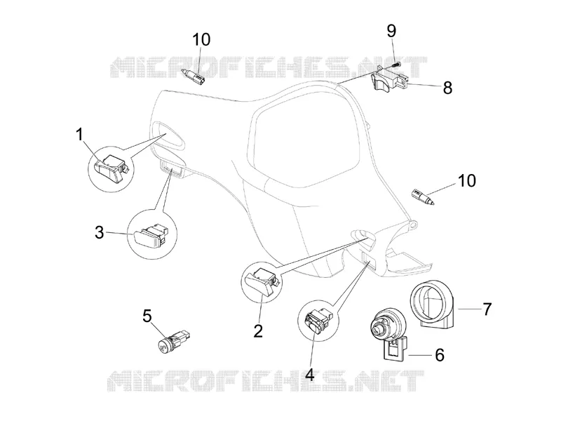 Inverseurs - Commutateurs - Boutons - Interrupteurs VESPA VESPA-SCOOTER 125 GRANTURISMO 2005  Granturismo L Potenziato