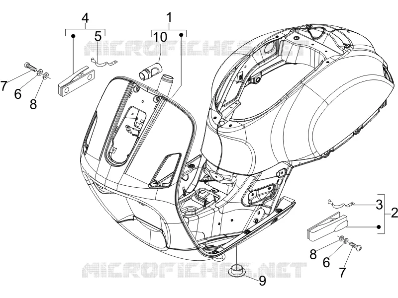 Châssis/coque VESPA VESPA-SCOOTER 125 GTV 2006  GTV 4T E3