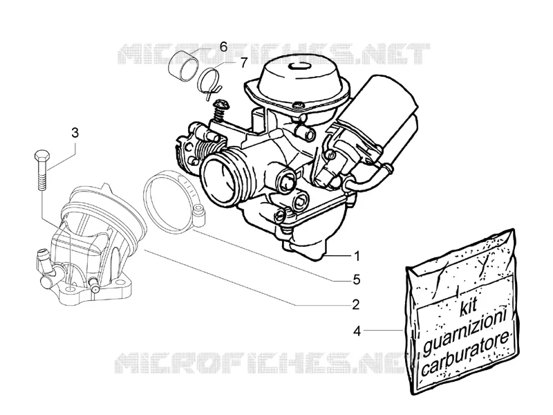 Carburateur complet - Raccord d'admission VESPA VESPA-SCOOTER 200 GRANTURISMO 2005  Granturismo L