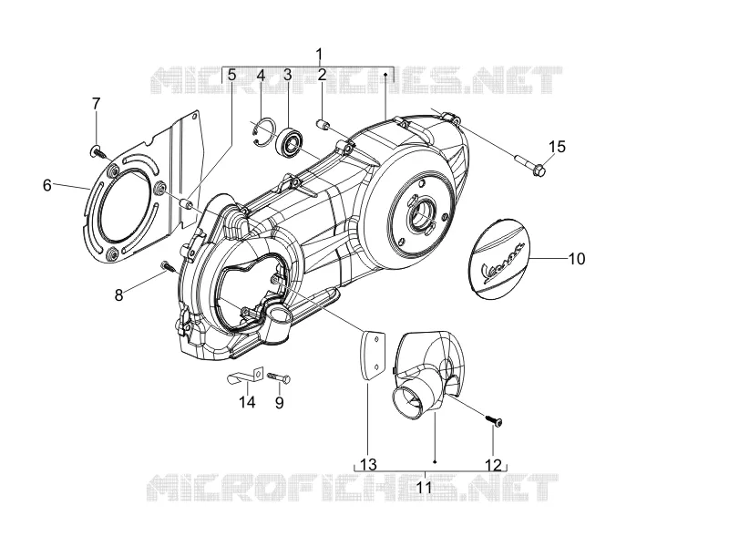 Couvercle carter - Refoidissement carter VESPA VESPA-SCOOTER 200 GRANTURISMO 2006  Granturismo L