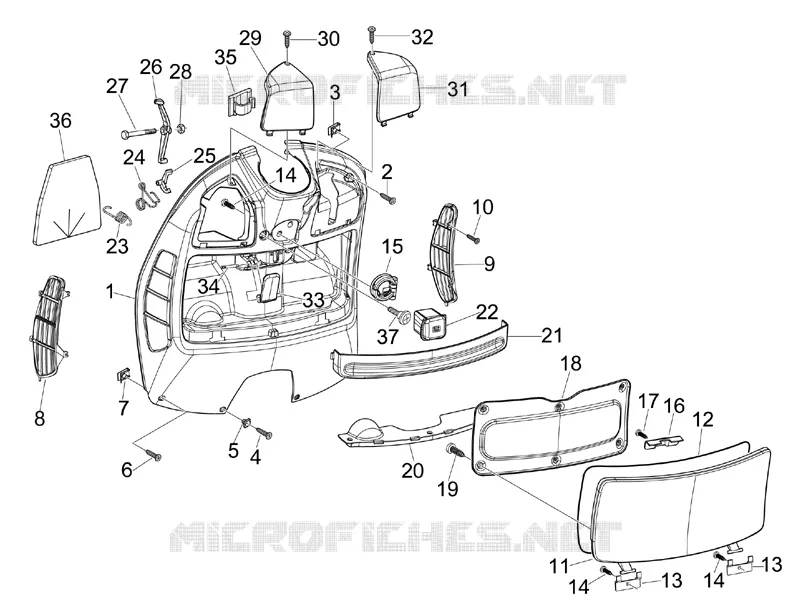 Coffre avant - Contre-tablier VESPA VESPA-SCOOTER 200 GRANTURISMO 2007  Granturismo L