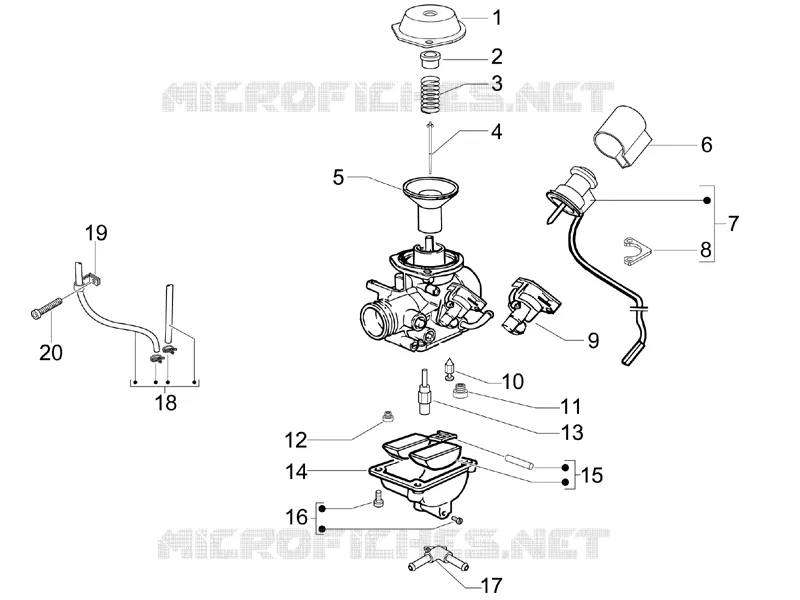 Composants de carburateur VESPA VESPA-SCOOTER 200 GRANTURISMO 2007  Granturismo L