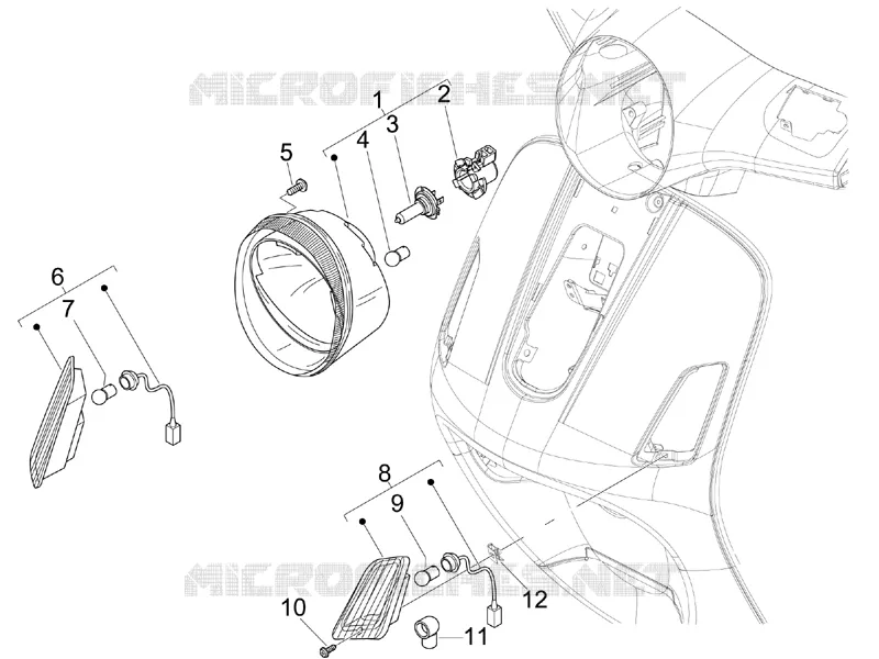 Eclairages avant - Clignotants VESPA VESPA-SCOOTER 200 GRANTURISMO 2008  Granturismo L