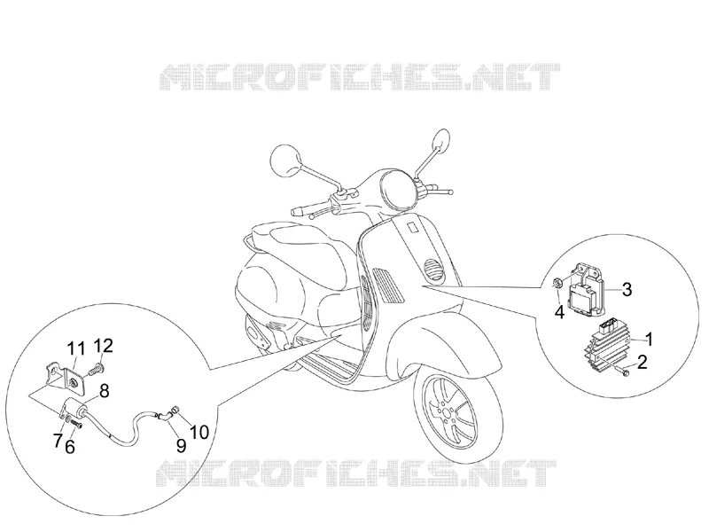 Régulateurs de tension - Centrales electroniques - Bobine H.T. VESPA VESPA-SCOOTER 200 GRANTURISMO 2008  Granturismo L