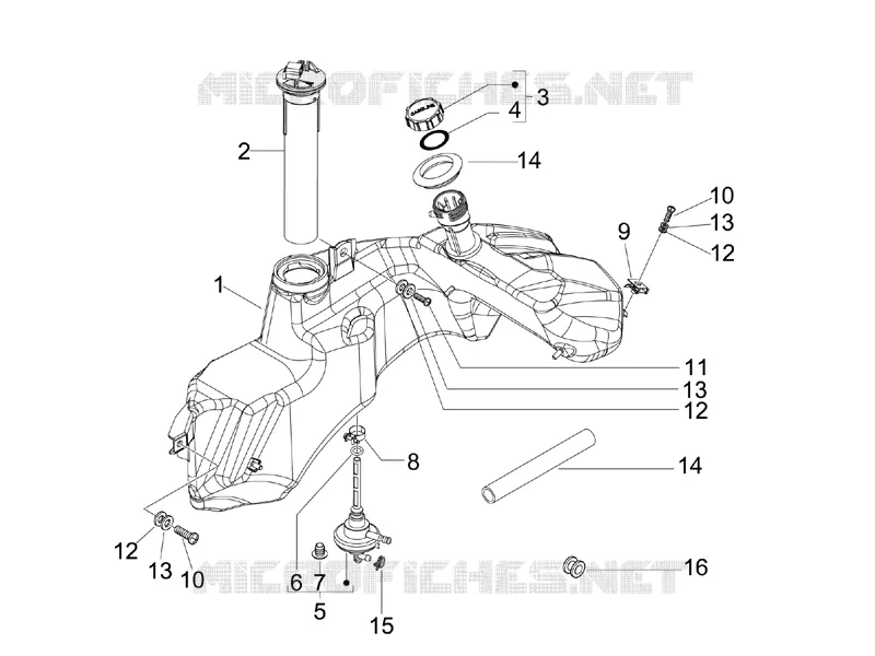 Réservoir carburant VESPA VESPA-SCOOTER 200 GRANTURISMO 2008  Granturismo L