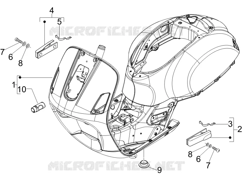 Châssis/coque VESPA VESPA-SCOOTER 250 GT 2006  GT ie 60° E3