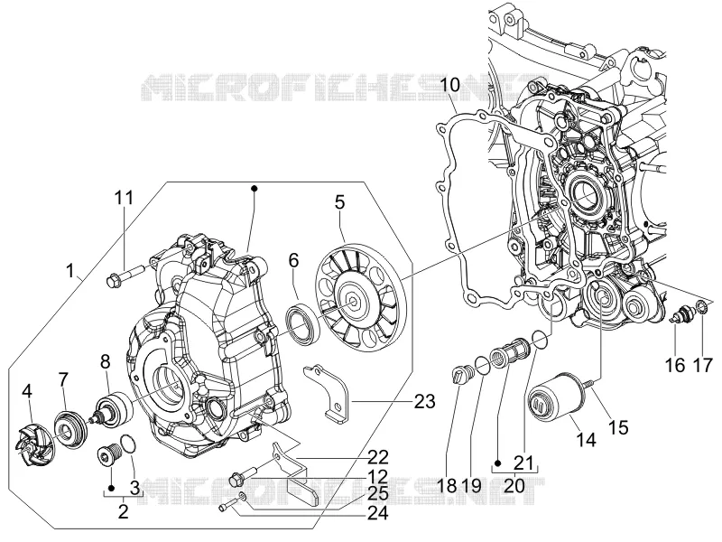 Couvercle volant magnetique - Filtre à huile VESPA VESPA-SCOOTER 250 GT 2007  GT ie 60° E3