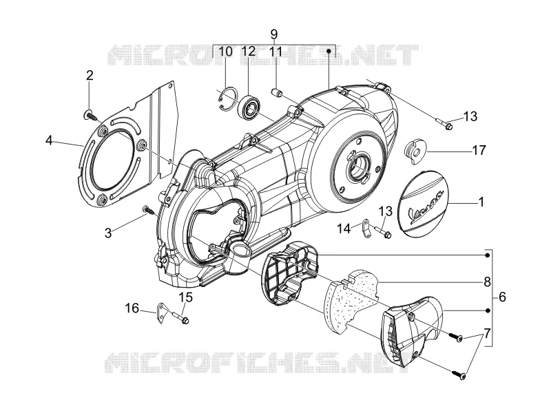 Couvercle carter - Refoidissement carter VESPA VESPA-SCOOTER 250 GT 2007  GT ie 60° E3