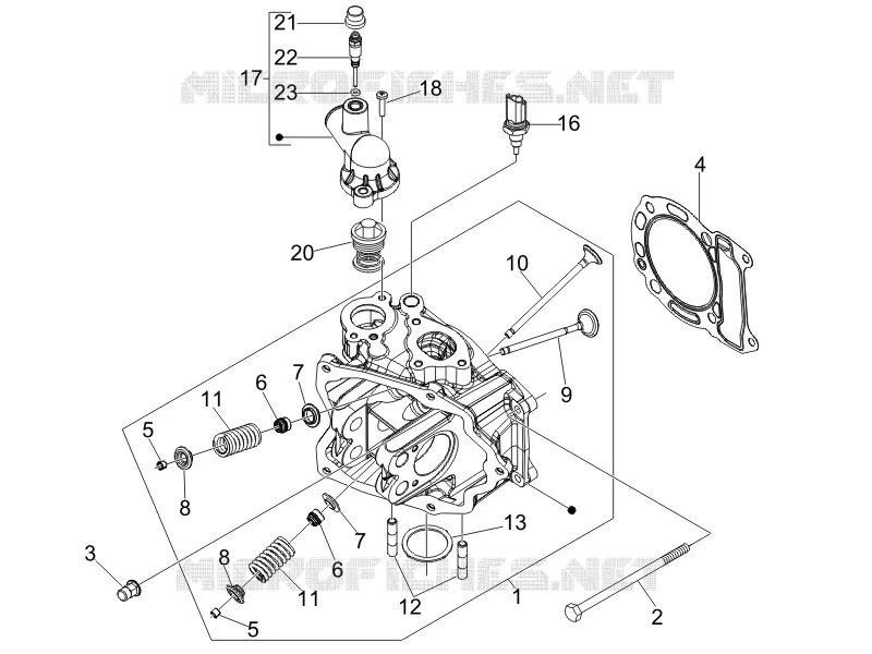 Ensemble culasse - Soupape VESPA VESPA-SCOOTER 250 GT 2006  GT ie 60° E3