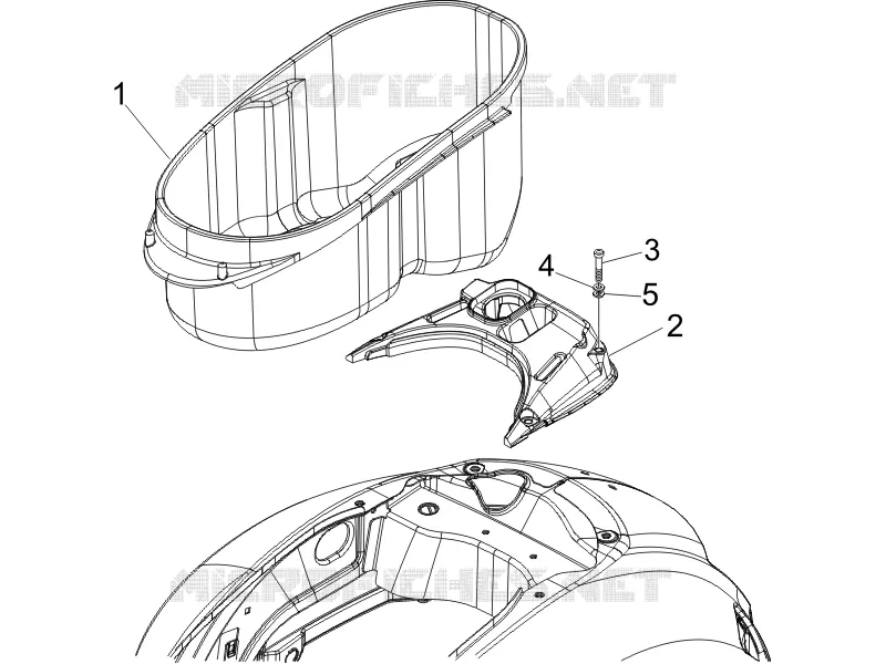 Logement casque - Dessous de selle VESPA VESPA-SCOOTER 250 GT 2006  GT ie 60° E3